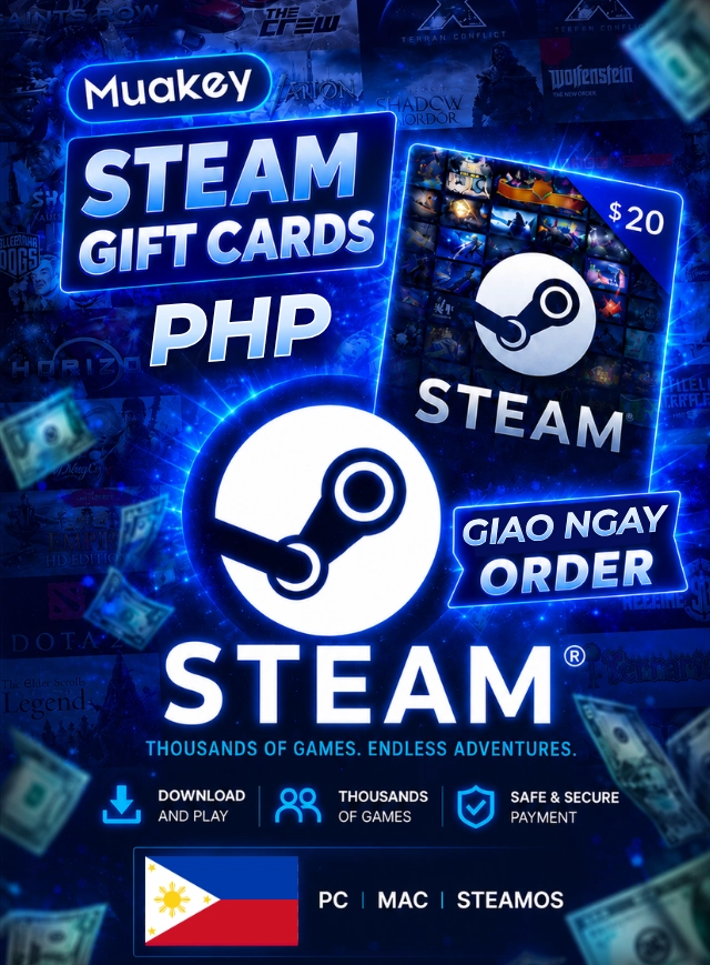 PHP Steam Wallet Gift Card - Có thể sử dụng tài khoản Việt Nam